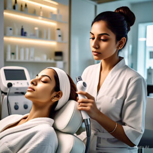 hydra_facial_of_indian_model_in_a